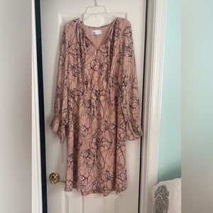 Pink flowy floral dress